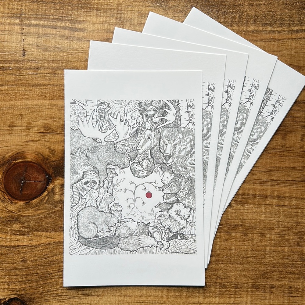 Set of 5 holiday greeting cards